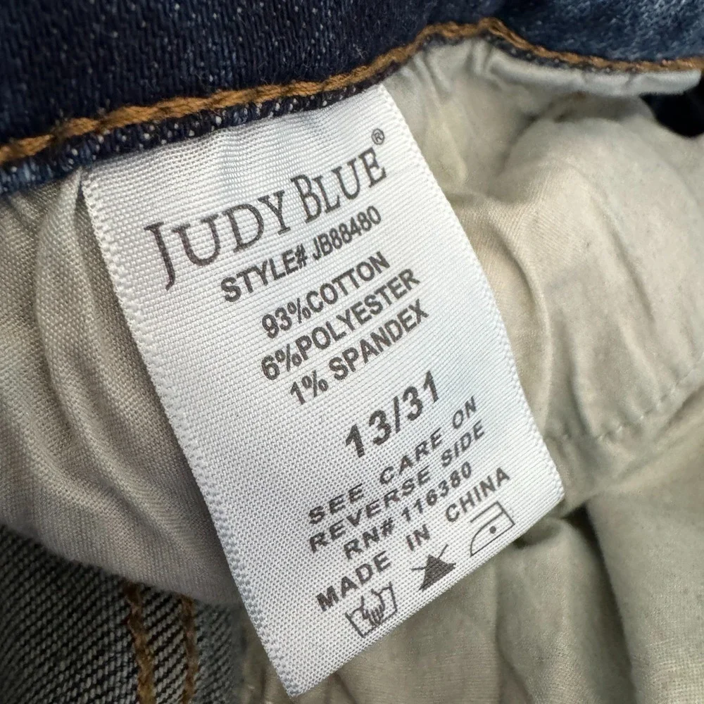 Judy Blue High Waisted Destroyed Flare Leg Jeans Womens 13 Cowgirl Western Rodeo